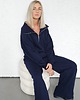 komplety damskie Kissa wygodny komplet z rozpinaną bluzą  Navy granatowy