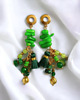 kolczyki z kamieniami Zielone kolczyki Boho : długie i fikuśne