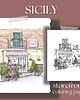 kartki okolicznościowe - wydruki Sycylia, urocza kwiaciarnia , kolorowanka dla dorosłych, do wydruku