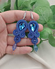 kolczyki soutache Kolczyki periwinkle, eleganckie kolczyki, wiszące kolczyki