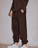 spodnie męskie Szerokie dresowe spodnie BASIC OVERSIZE czekoladowe