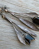 kolczyki wire wrapping czarne tulipany