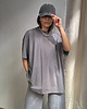 t-shirt damskie T-shirt Cheer oversize french grey