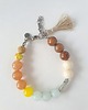 bransoletki z kamieni naturalnych Bransoletka  BOHO ART jadeit, jaspis, labradoryt, żółty, brąz, aqua,