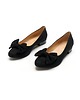 baleriny damskie Baleriny Skórzane zamszowe z ozdobną kokardą  (6783)