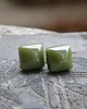 kolczyki wire wrapping Kwadraciki khaki - sztyfty