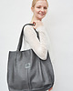 torby na ramię Skórzana torba Shopper - Szara