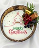 świeczniki i świece Świeca w kokosie Merry Christmas / Święta prezent