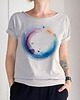 t-shirt damskie Okrąg akwarele Cyna Oversize