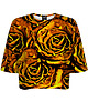t-shirt damskie DR.CROW T-shirt Krótki CROP Gold Roses