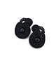 kolczyki soutache Kolczyki sutasz sztyfty czarne "Mila" małe z kulkami onyksu