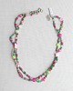 naszyjniki - inne Kolorowy naszyjnik  zielony i różowy podwójny