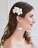 Ślubne ozdoby do włosów Dwa kwiaty z jedwabiu