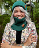 szale damskie Bandana zimowa logo ekoskórka Zielony