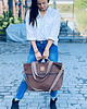 torby na ramię Duża torba z eko skóry "Mili Weekend Bag" - czekoladowy brąz