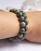 bransoletki z kamieni naturalnych Jaspis SZARY - masywna pleciona bransoleta