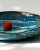 miski i misy Duża misa jak od van Gogha - wabi-sabi