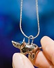 wisiory miniaturowy srebrzony triceratops