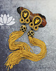 kolczyki soutache meduzy złote  - kolczyki sutasz