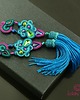 kolczyki soutache Wielokolorowe kolczyki sutasz z chwostem