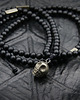 biżuteria męska Czaszka z pirytu, onyks : naszyjnik męski