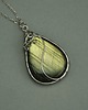 wisiory Duży wisior złoty labradoryt wire wrapping