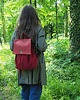 plecaki "Nakama" Plecak czerwony / aksamit z ekoskórą