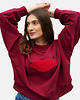 bluza bez kaptura damska Bluza Iconic Burgund Usta