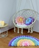 dywany Tęczowy, pastelowy dywan z pomponów