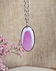 wisiory Srebrna zawieszka jajowata suszone kwiatowy różowa