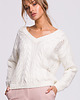 swetry damskie  Sweter z dekoltem w serek-ecru(M-510)