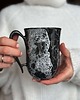 kubki Duży Kubek Ceramiczny 500ml Czarny Marmur