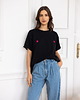 t-shirt damskie T-shirt Voila Czarny Bratki