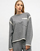 bluza bez kaptura damska BLUZA CROP ,,CINDI '' szara