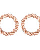 kolczyki pozłacane Kolczyki plecione koła z różowego złota
