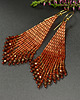 kolczyki szklane Cuvanna, czerwono-złote "indiańskie" kolczyki, beading