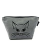 kosmetyczki Szara kosmetyczka na kosmetyki podróżna Czarny kocur kotek kot dla kociary
