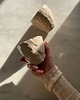 kubki i filiżanki Zestaw 2 Organicznych Ceramicznych Czarek Wabi Sabi Liliowe Beżowe 220 ml