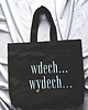 torby na zakupy Bawełniana torba z afirmacją w kolorze czarnym WDECH... WYDECH...
