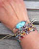 bransoletki wire wrapping Larimar na lato  - bransoletka sznurkowa
