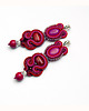 kolczyki soutache Duże kolczyki w kolorze fuksji