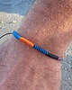biżuteria męska Męska bransoletka - plecionka SNAKE 4-5 mm -czarny pomarańcz i niebieski