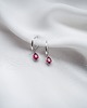 kolczyki srebrne Kolczyki koła srebrne z różową kropelką cyrkonia DROPLET PINK