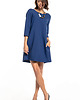sukienki mini damskie Elegancka sukienka z kieszeniami, T326, granat