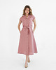 sukienki midi damskie Lniana Sukienka MARIGOLD dusty pink