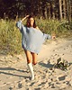 swetry damskie  Sweter handmade Oversize Icy blue