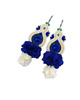 kolczyki soutache Kolczyki sutasz boho z kwiatami kremowo chabrowe eleganckie Arcadia