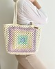 torby na ramię Torba szydełkowa pastelowa Granny Square, ręcznie robiona, podszyta welurem