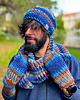 tuby i kominy Męski komin ręcznie robiony Merino 50% "Górski potok"