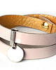 bransoletki skórzane pudrowa + silver